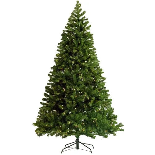 Pre-Installed Illuminated Christmas Tree 6 Foot Faux Hinged Christmas Tree With Foldable Stand - Enfance-Heureuse