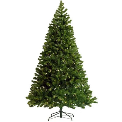 Pre-Installed Illuminated Christmas Tree 6 Foot Faux Hinged Christmas Tree With Foldable Stand - Enfance-Heureuse