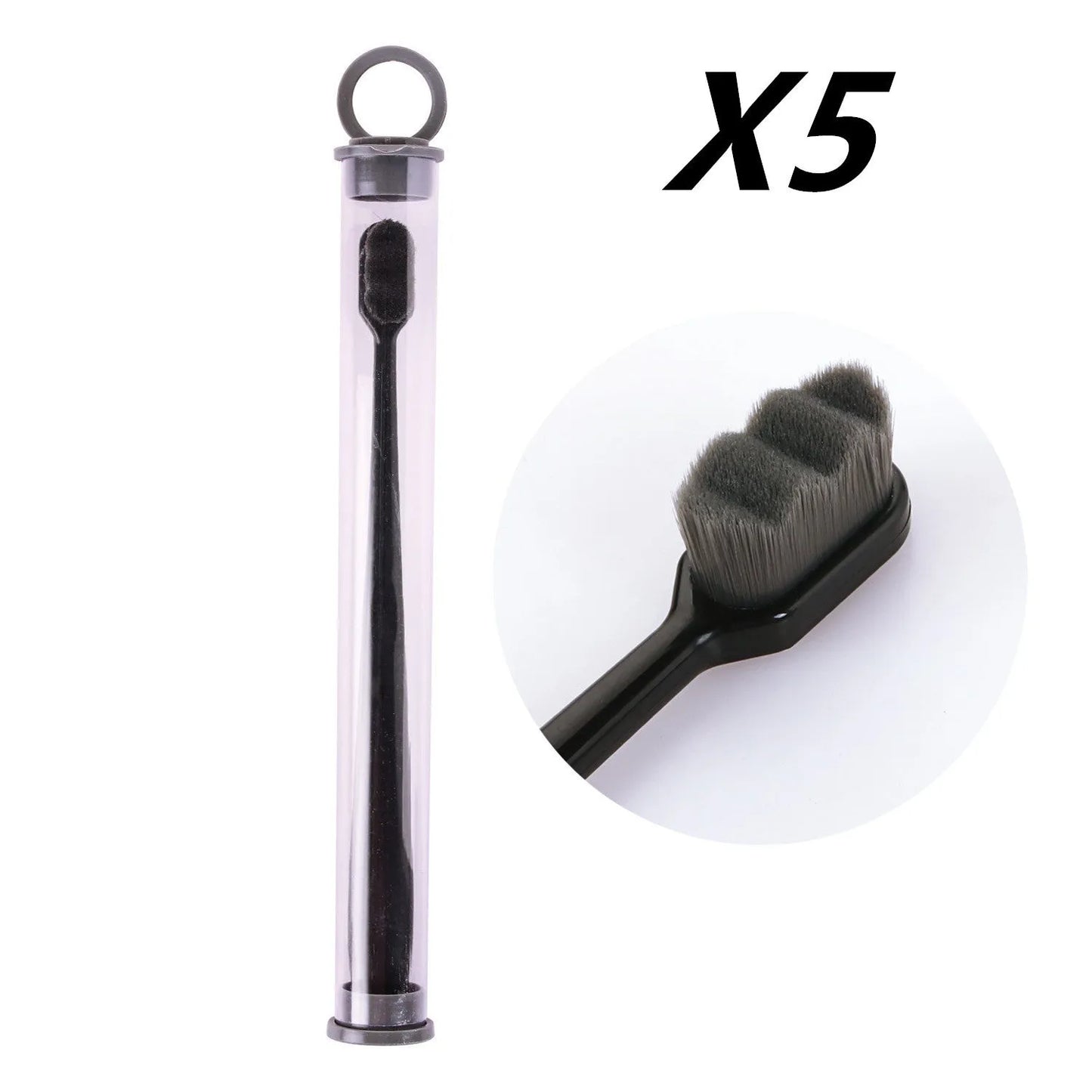 Brosse à dents ultra-fine à poils super doux, brosse de nettoyage en profondeur portable pour outils de soins bucco-dentaires, soins des dents, nettoyage buccal, voyage