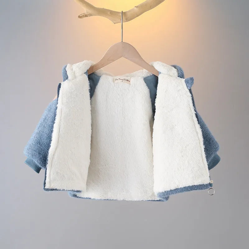 Children's Warm Winter Mink Velvet Plus Velvet Padded Jacket - Enfance-Heureuse