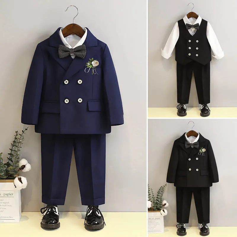 Boys' Spring And Autumn Suit Vest Set - Enfance-Heureuse