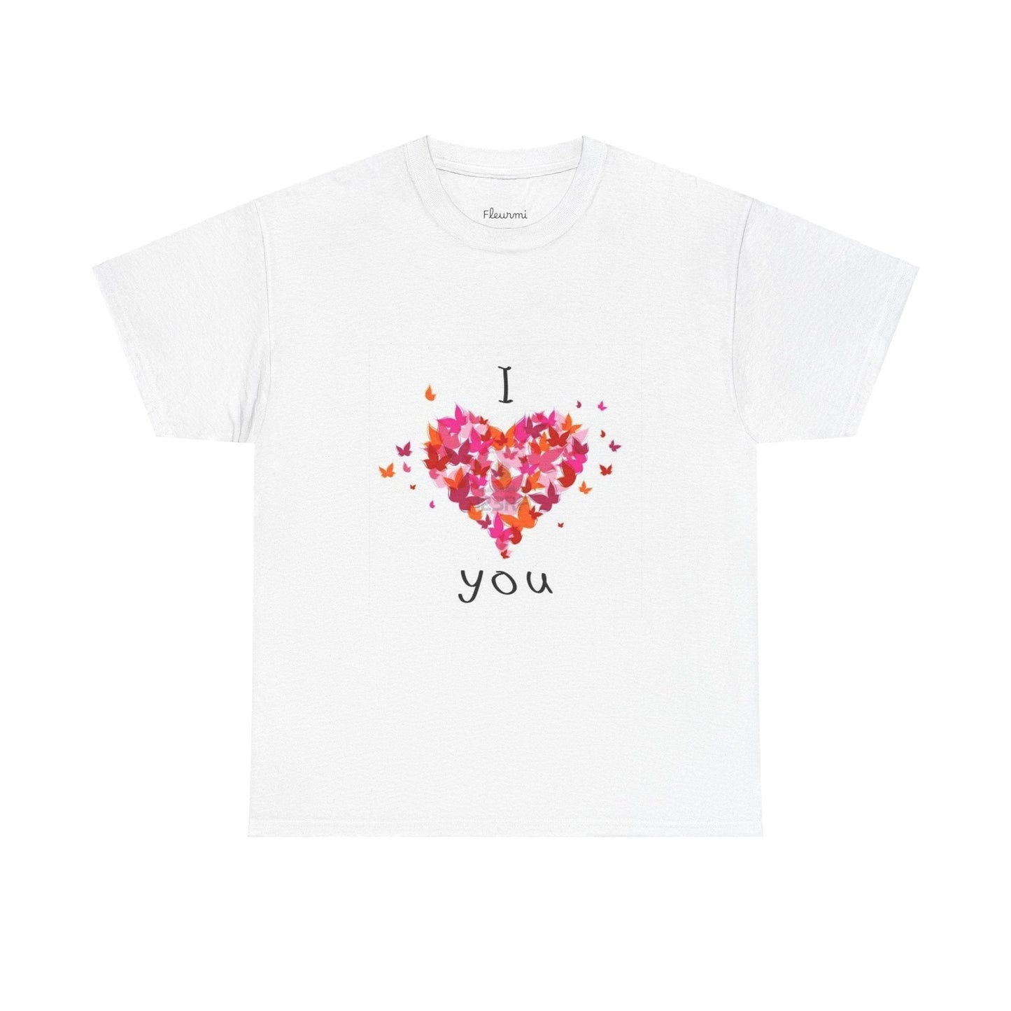 I Love You Floral Unisex Tee, Romantic Gift, Cute Graphic Shirt for Couples, Floral T-Shirt for Anniversaries, Sweetheart Top