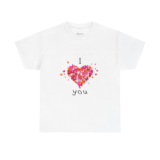 I Love You Floral Unisex Tee, Romantic Gift, Cute Graphic Shirt for Couples, Floral T-Shirt for Anniversaries, Sweetheart Top