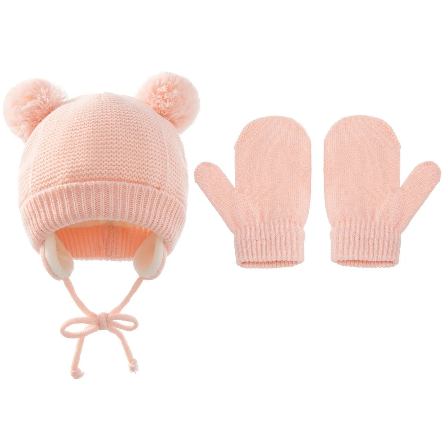Bonnet tressé pour enfants Gants Protection auditive chaude Bonnet tricoté pour enfants