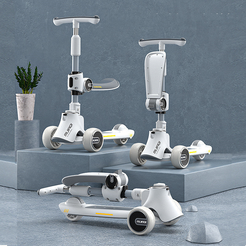 Trottinette trois-en-un pour enfants, peut s'asseoir et glisser