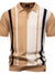 Men's Color Block Striped Knit Polo Shirt - Enfance-Heureuse