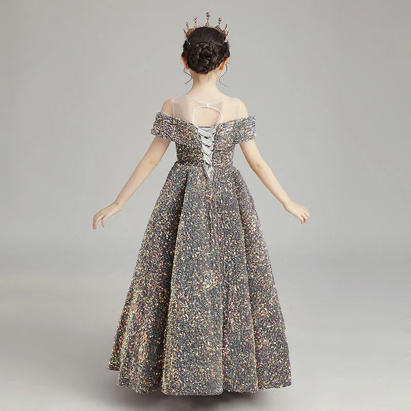 Birthday Princess Dress Little Girl Host High-end Piano Costumes - Enfance-Heureuse