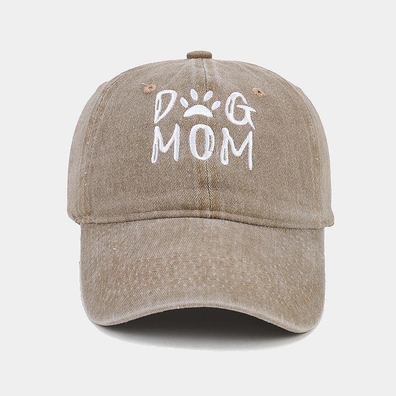Cotton Worn Looking Washed-out Letter Embroidered Baseball Cap
