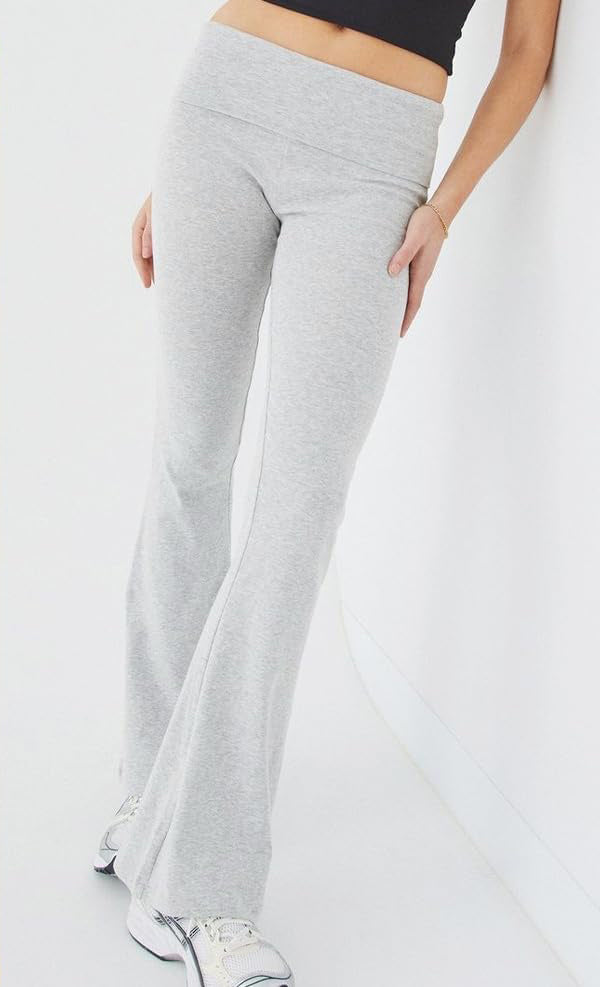 Casual Solid Color Slim Fit Two-piece Pants Set, Short Sleeved Round Neck T-shirt And Tight Flared Pants Sports Pants Clothing, Women's Clothing - Enfance-Heureuse