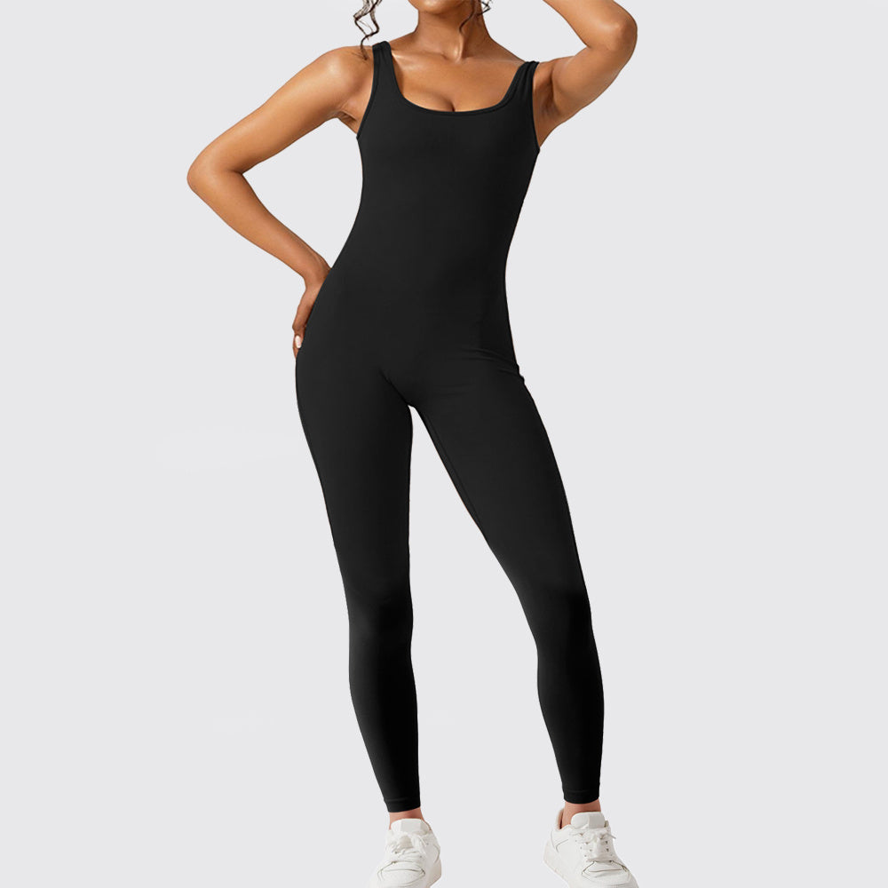 Women Sleeveless Flare Jumpsuits Fitness Yoga Long Pants - Enfance-Heureuse