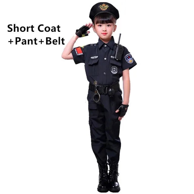 Costume de policier pour garçon Cosplay pour enfants Police de l'armée pour enfants