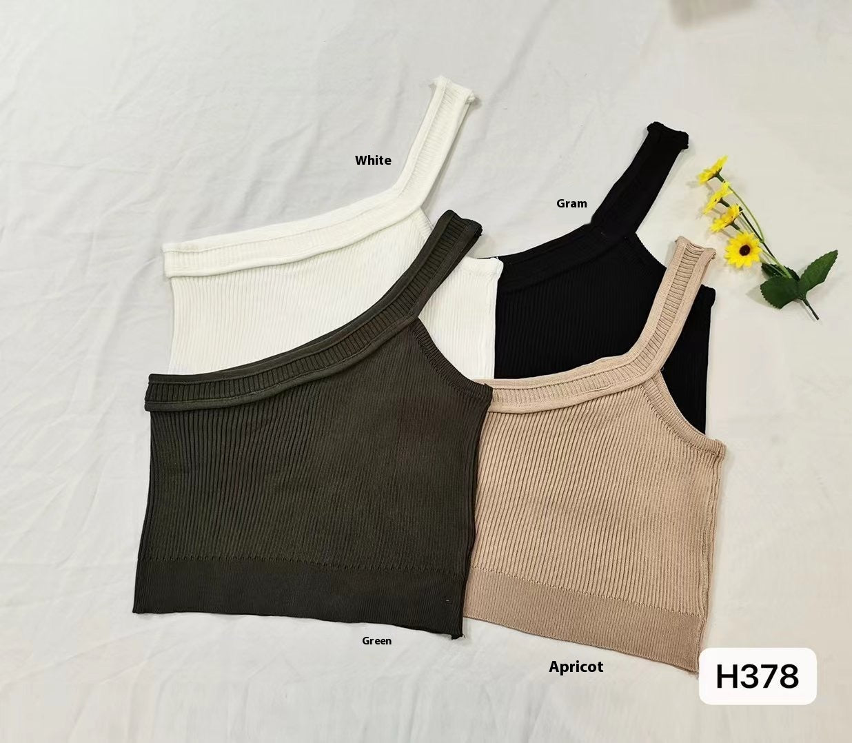 Hot Girl Irregular Shoulder Summer Vest For Women - Enfance-Heureuse