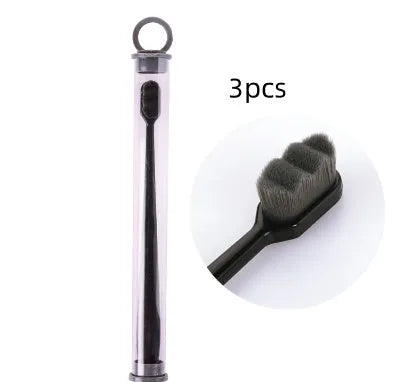 Brosse à dents ultra-fine à poils super doux, brosse de nettoyage en profondeur portable pour outils de soins bucco-dentaires, soins des dents, nettoyage buccal, voyage