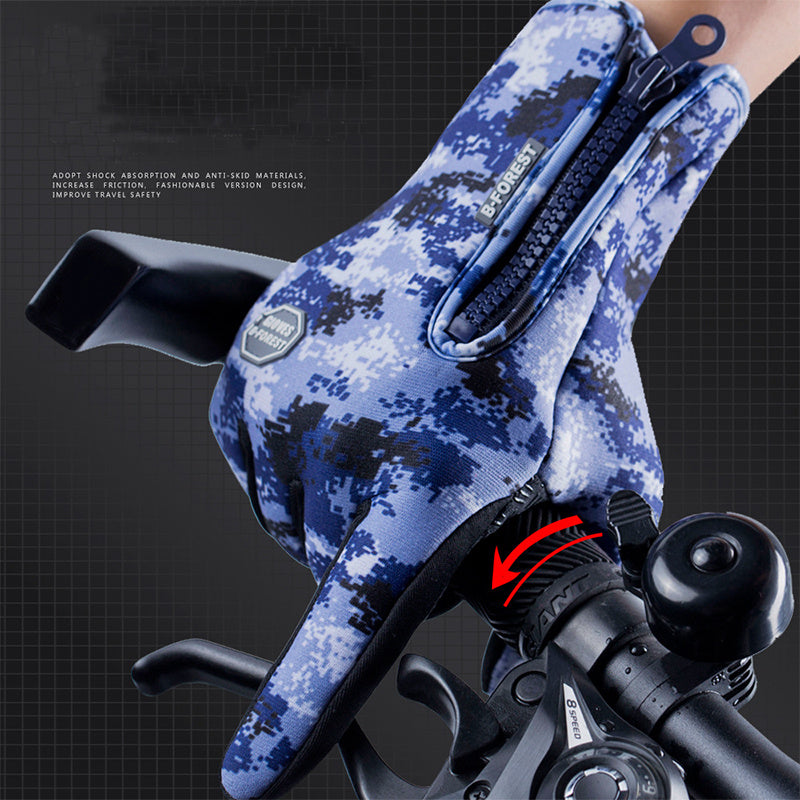 Winter Gloves Touch Screen Riding Motorcycle Sliding Waterproof Sports Gloves With Fleece - Enfance-Heureuse