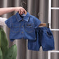 Lapel Short Sleeve Suit Children's Clothing Casual - Enfance-Heureuse