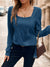 Clasi Solid Square Neck Sweatshirt,Long Sleeve Tops Graduation - Enfance-Heureuse