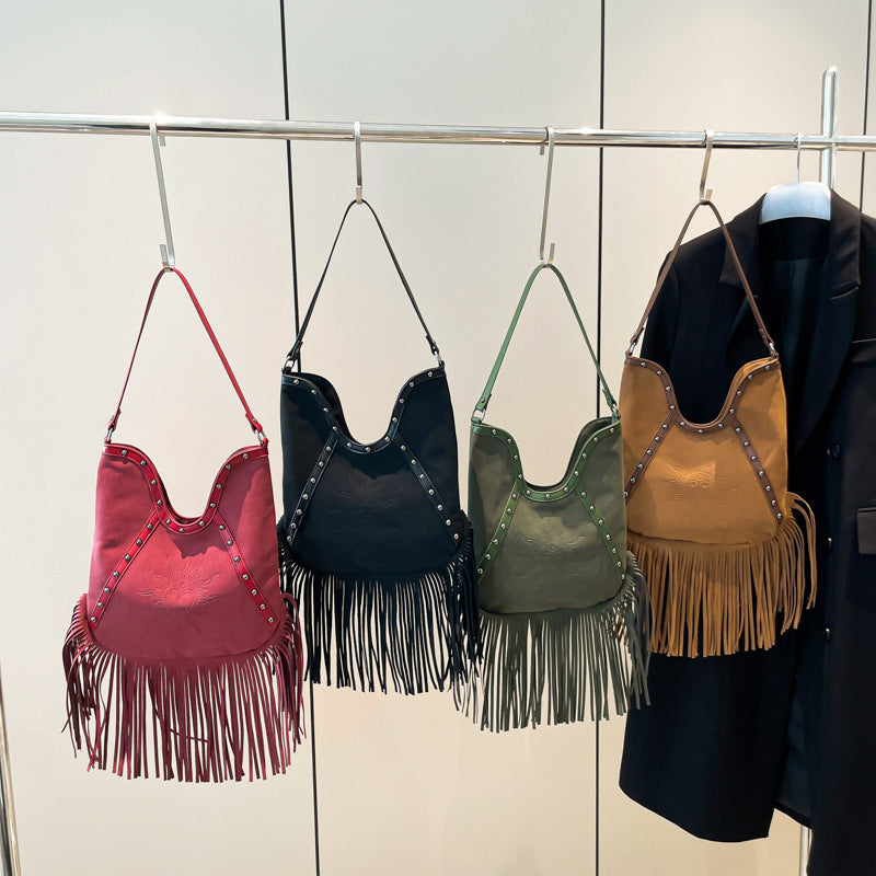 Fashion Rivet Shoulder Large-capacity Crossbody Bag - Enfance-Heureuse