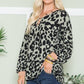 Chemisier léopard à manches longues et col en V Celeste