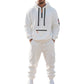 Men's Loose Sports And Leisure Suit Sweater Fleece-lined Hoodie Set Zipper Multi-Pocket Pullover Men's Sports Casual Top Two-piece Set - Enfance-Heureuse