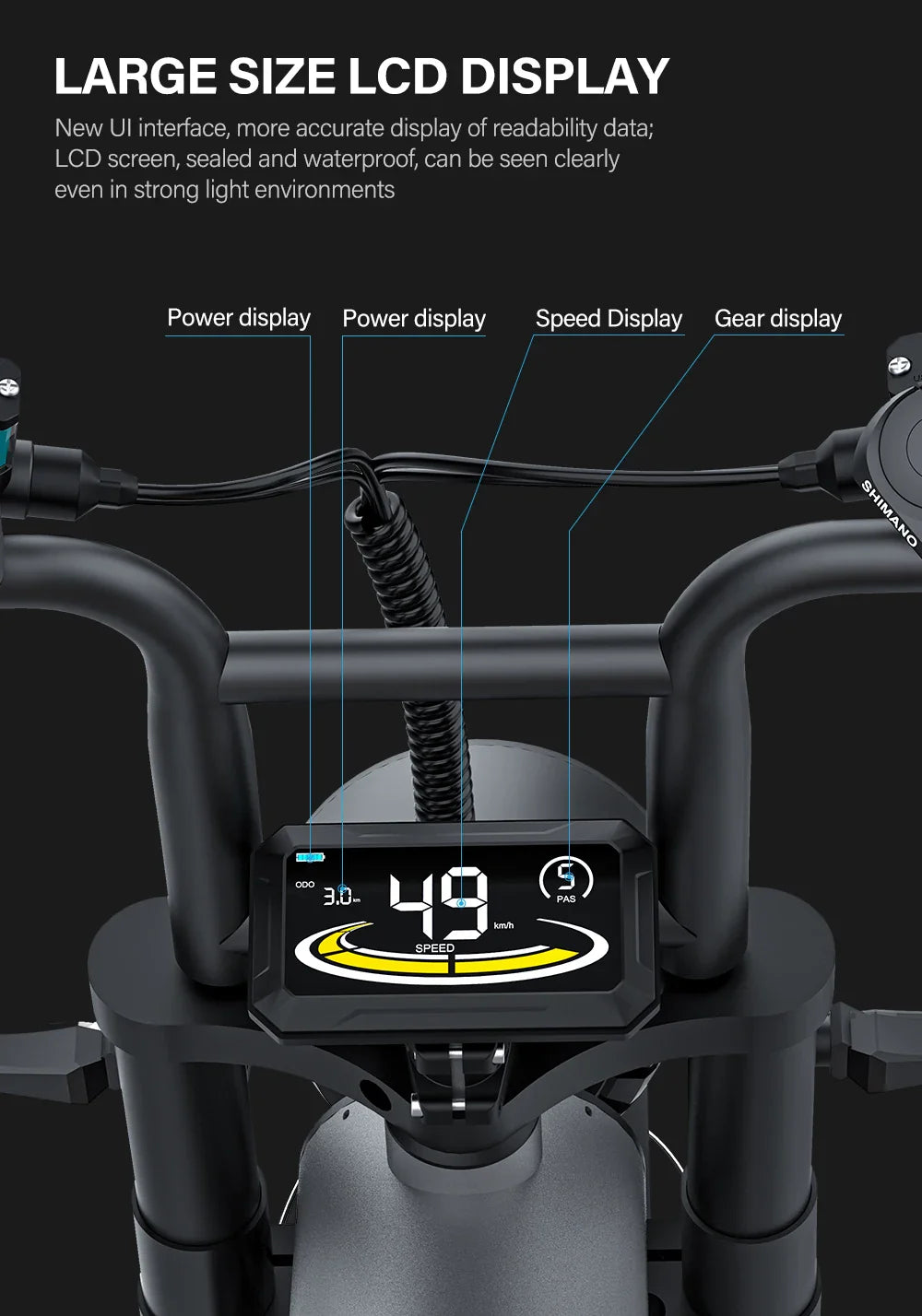 Vélo électrique Coswheel CT20 1500 W, moto 20 pouces, Fatbike, VTT, 48 V, 25 Ah, pour adultes