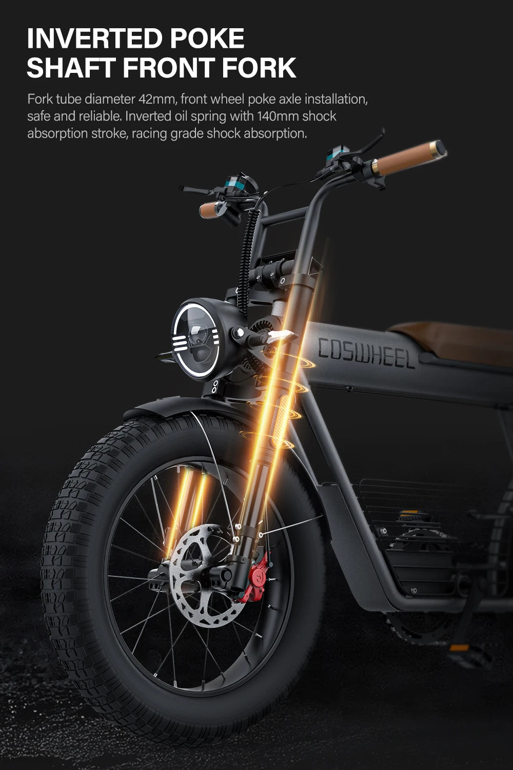 Coswheel Electric Bike CT20 1500W Motorcycle 20Inch Fatbike Ebike Mountain bike 48V 25AH Bikes Adult Electric Bicycle Motocycles - Enfance-Heureuse