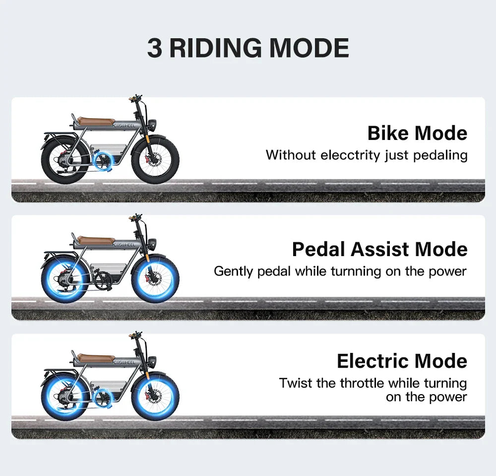 Vélo électrique Coswheel CT20 1500 W, moto 20 pouces, Fatbike, VTT, 48 V, 25 Ah, pour adultes