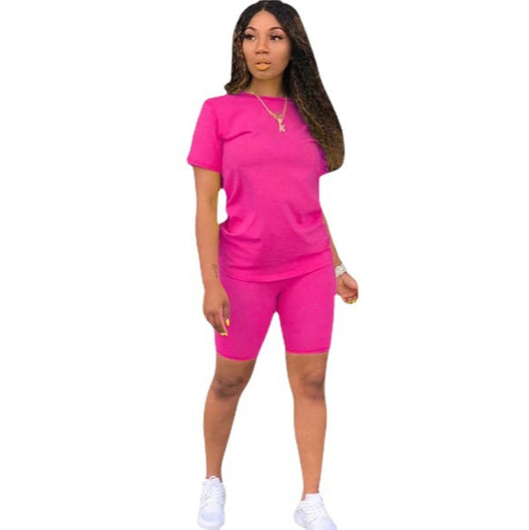 Solid Color Sports Suit Casual Two-piece Suit Women - Enfance-Heureuse