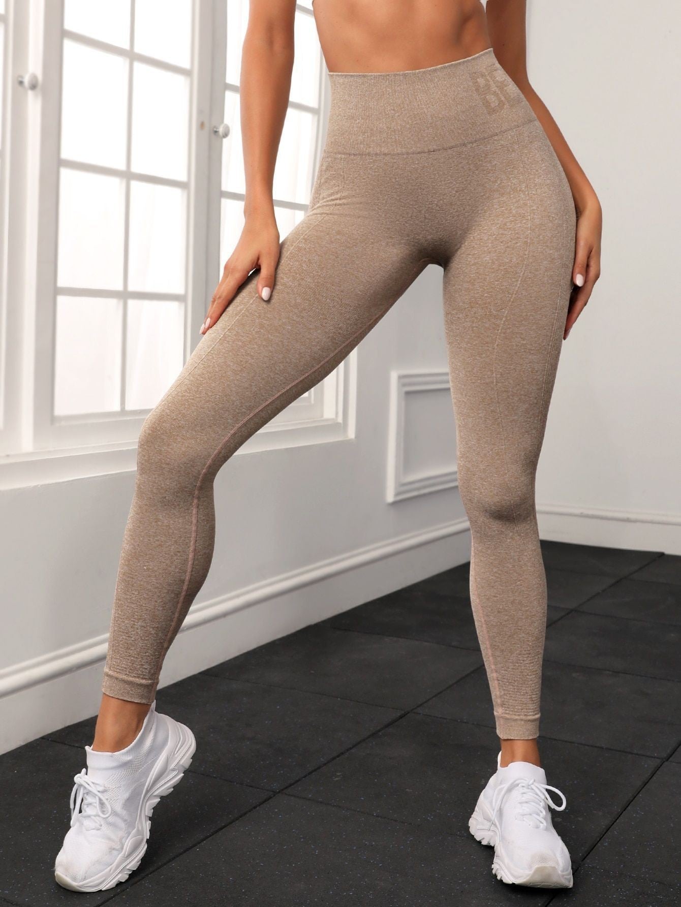 Seamless Letter Peach Yoga Hip Raise Skinny High Waist Exercise Workout Pants Women - Enfance-Heureuse
