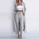 Autumn New Solid Color Long Sleeve Casual Suit Women's Simple All-matching - Enfance-Heureuse