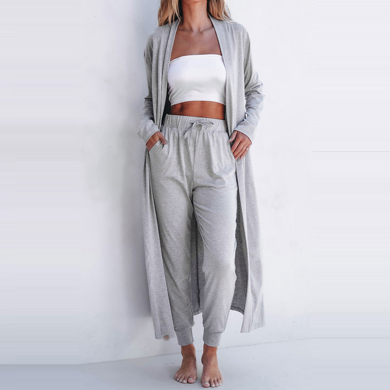 Costume décontracté à manches longues et couleur unie pour femme, simple et assorti, nouvelle collection automne