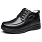 Middle-aged And Elderly Men's Winter Warm Fleece-lined Thick Old Men's Leather Shoes - Enfance-Heureuse