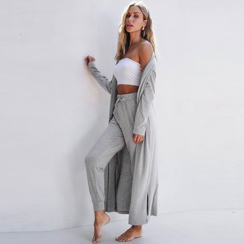 Autumn New Solid Color Long Sleeve Casual Suit Women's Simple All-matching - Enfance-Heureuse