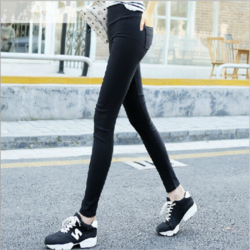 Stretch Spring And Autumn Leggings Casual Back Pocket Pencil Pants - Enfance-Heureuse