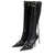 European And American New Pointed Toe Stiletto Heel Metal Rivet Motorcycle Catwalk Women's Boots - Enfance-Heureuse