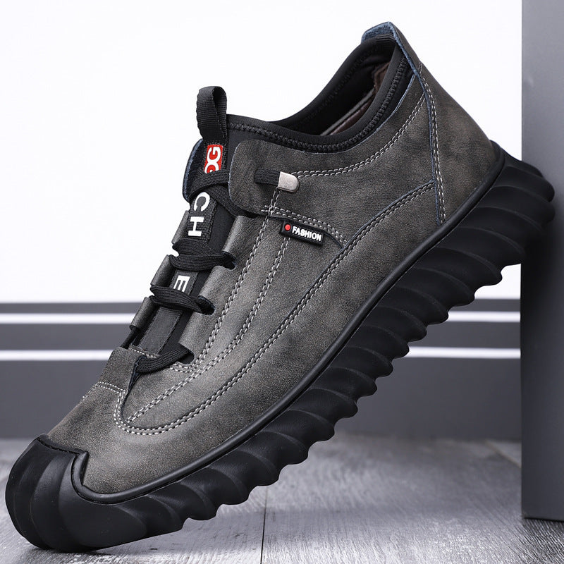 Fashion Soft Bottom Casual New Men's Sports Leather Shoes - Enfance-Heureuse
