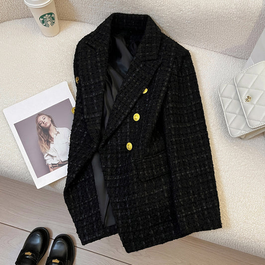 Black Tweed Suit Jacket Clothing High Sense - Enfance-Heureuse