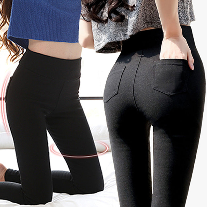 Stretch Spring And Autumn Leggings Casual Back Pocket Pencil Pants - Enfance-Heureuse