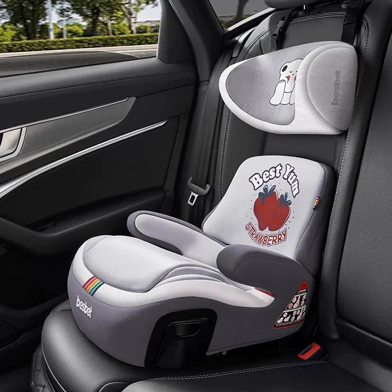 Besbet Children's Car Seat 3-12 Years Old Heightening Insole Car Portable Simple Baby Seat Cushions Isofix - Enfance-Heureuse