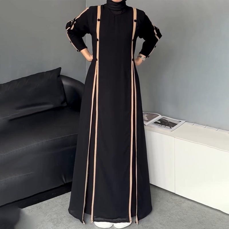 Women's Fashion Graceful Personality Stitching Dress - Enfance-Heureuse