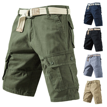Summer Cargo Shorts With Pockets Fashion Solid Short Pants - Enfance-Heureuse