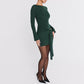 Women's Autumn Temperament Round Neck Long Sleeved Tight Fitting Dress - Enfance-Heureuse