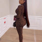 All-match Sexy Hot Girl Leopard Print Long Sleeve Jumpsuit - Enfance-Heureuse