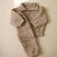 Turtleneck Half Zip Top Ankle Banded Pants Fleece Casual Suit - Enfance-Heureuse