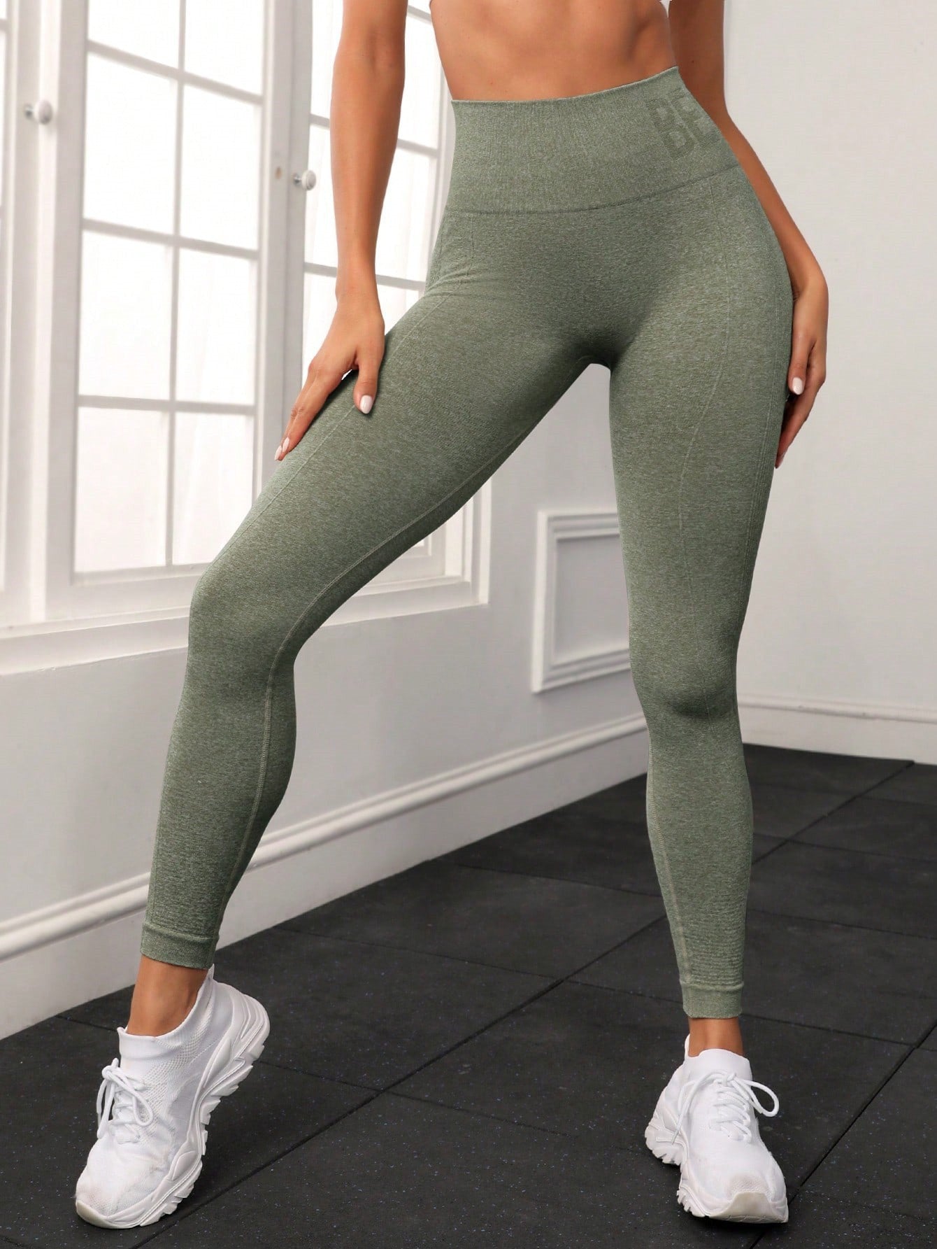 Seamless Letter Peach Yoga Hip Raise Skinny High Waist Exercise Workout Pants Women - Enfance-Heureuse