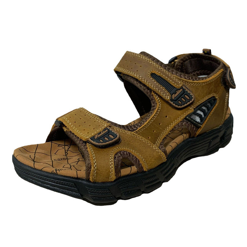 Men's Retro Casual Leather Sandals Outdoor Stylish Beach - Enfance-Heureuse