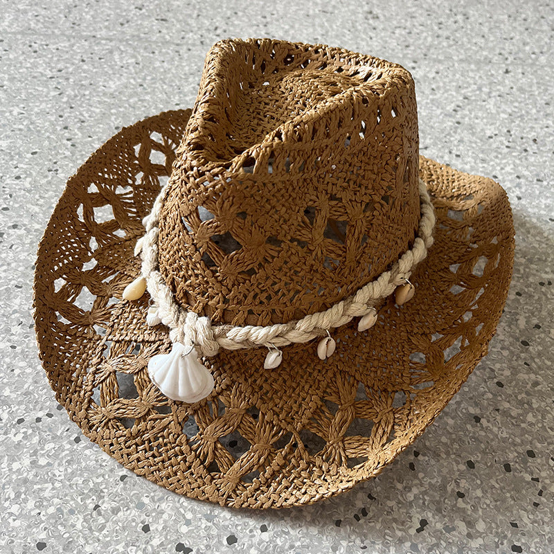 Bohemian Shell Straw Summer Beach Ethnic Style Hollow Sun Hat