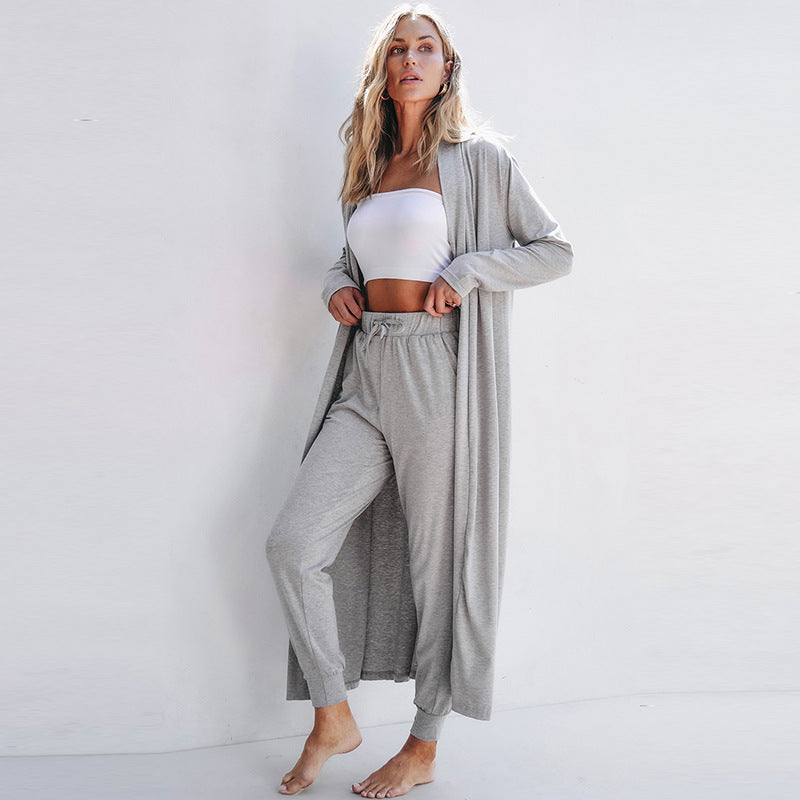 Autumn New Solid Color Long Sleeve Casual Suit Women's Simple All-matching - Enfance-Heureuse