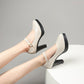 Women's Casual Round Head Chunky Heel Buckle High Heels - Enfance-Heureuse