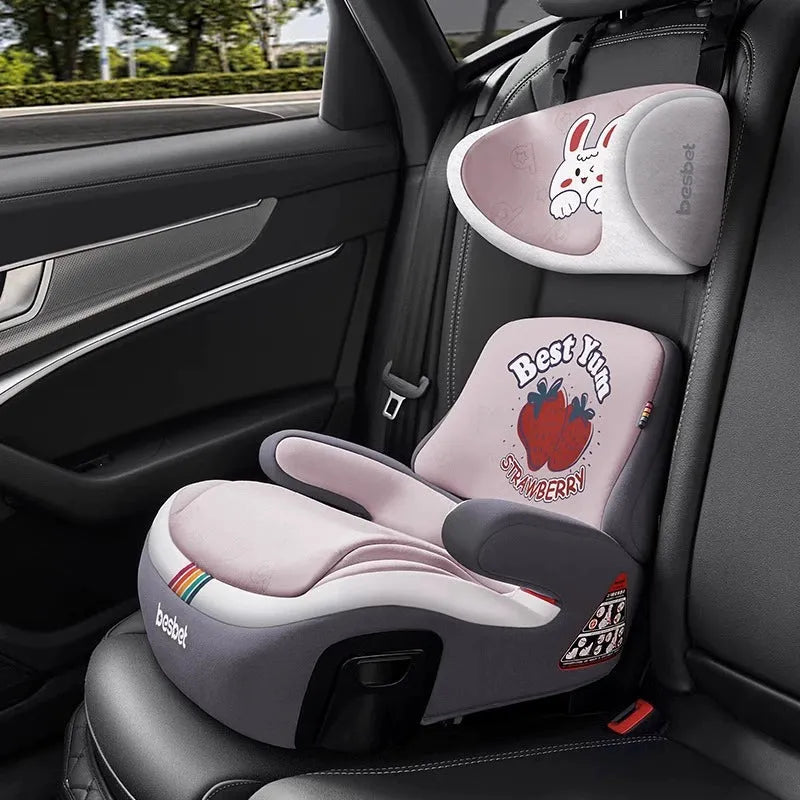 Besbet Children's Car Seat 3-12 Years Old Heightening Insole Car Portable Simple Baby Seat Cushions Isofix - Enfance-Heureuse
