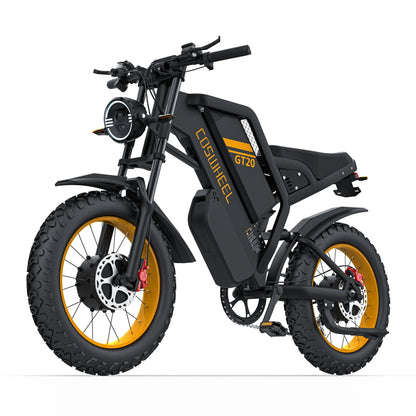 Vélo électrique Coswheel GT20 PRO 3000 W, moto électrique tout-terrain, 48 V, 40 Ah, double moteur, double batterie, VTT, gros pneus